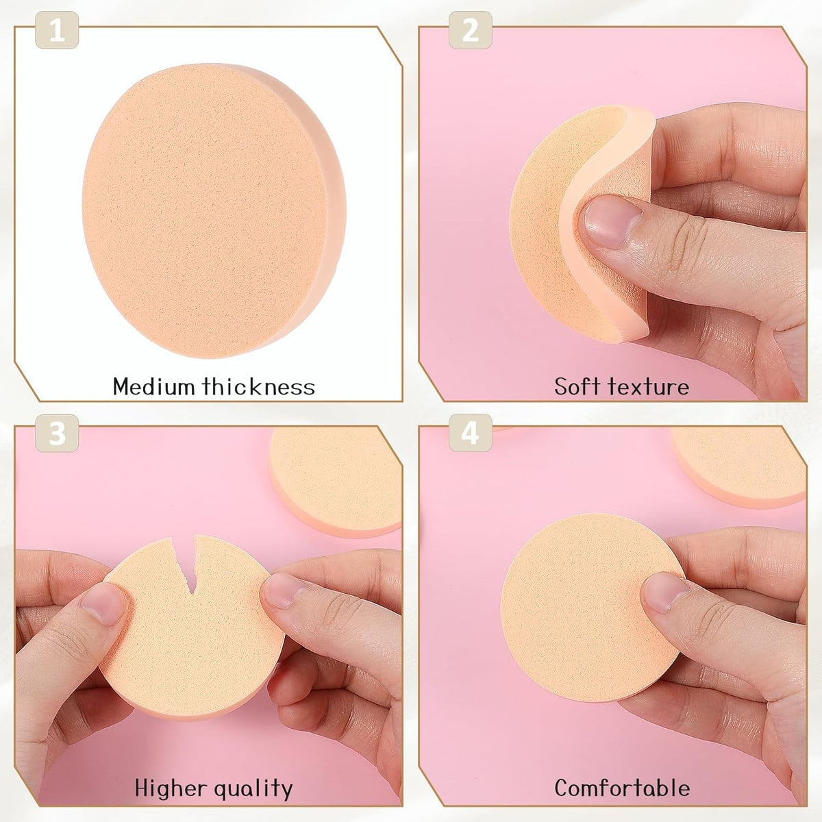 10 Pack Makeup Sponges for Foundation Concealer & Powder - Reusable & Soft