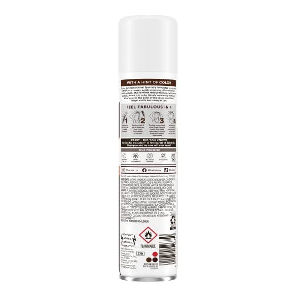 Dark & Deep Brown Dry Shampoo - Refreshes Hair Between Washes - 6 Pack 6.73oz
