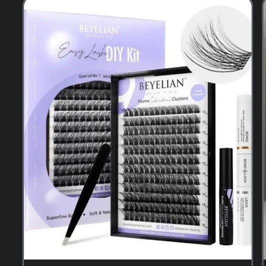 Lash Extension Kit with 144 Cluster Lashes and Tools for Eyelash Enhancement