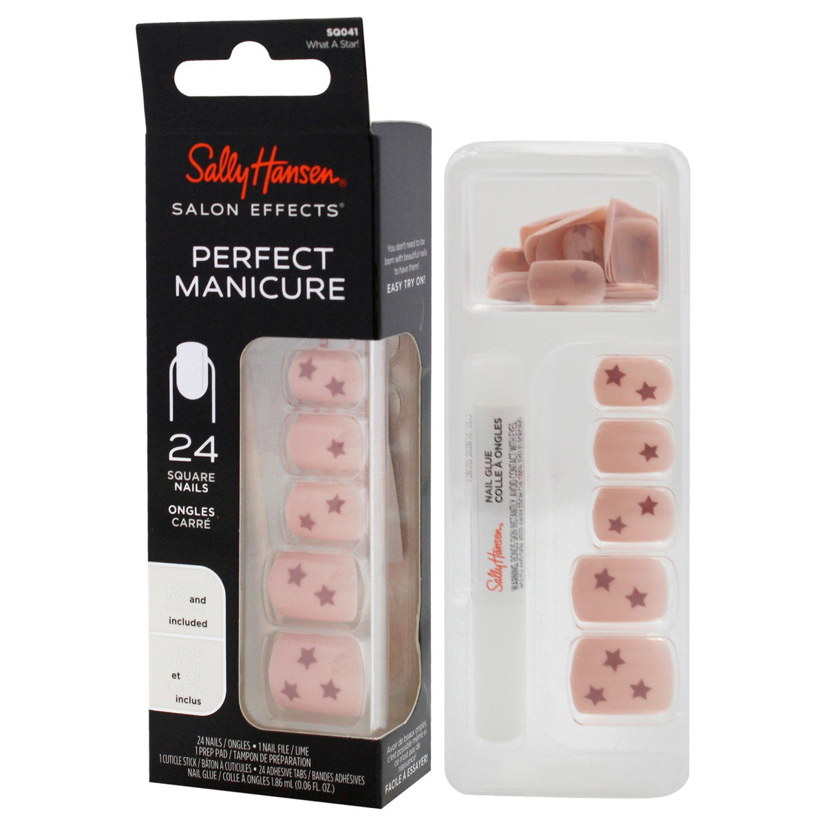 Sally Hansen Square Nail Kit - 52 Piece Manicure Set with Nails & Tools