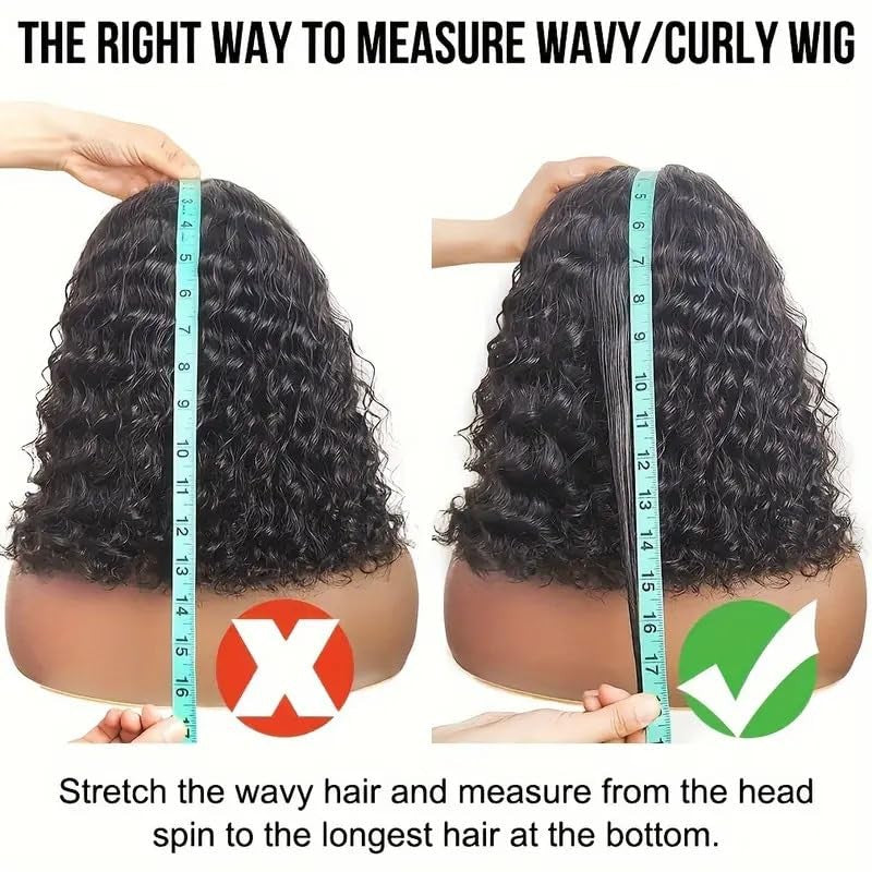 Human Hair Bob Wig 4x4 Glueless Deep Wave 8 Inch for Black Women