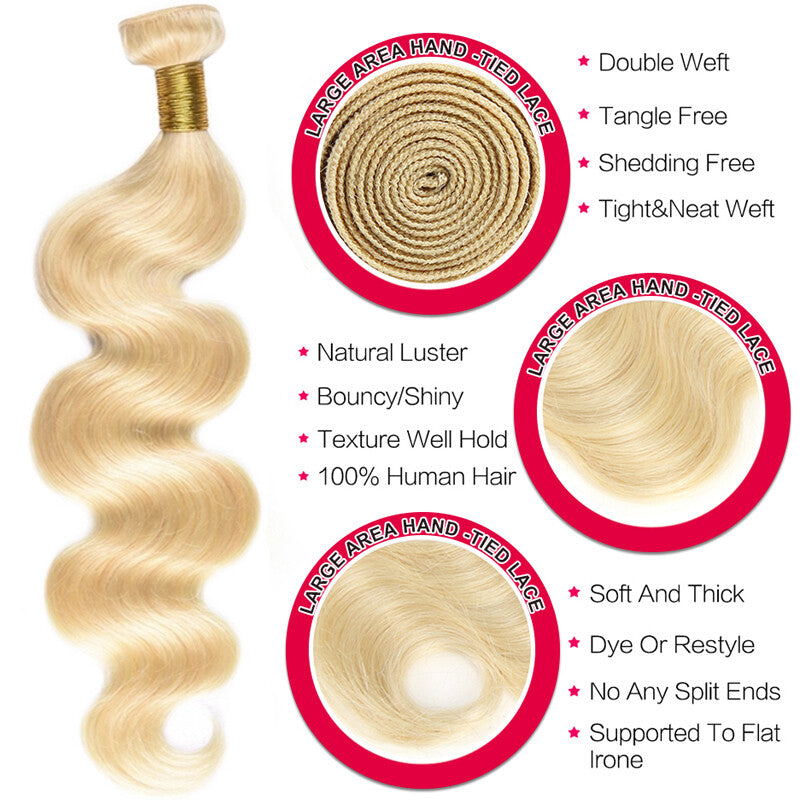 Virgin Human Hair Extensions - 3 Bundles in Various Lengths & Textures