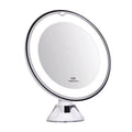 Lighted 10X Magnifying Makeup Mirror with LED Brightness & Rotatable Suction Base