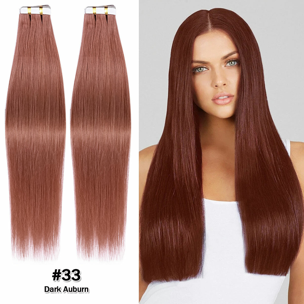 Russian Tape-In Human Hair Extensions - 100% Remy Body Wave, Multiple Colors & Lengths