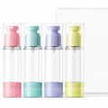 4 Pack Travel Airless Pump Bottles - Leakproof 1 oz Cosmetic Dispensers for Toiletries