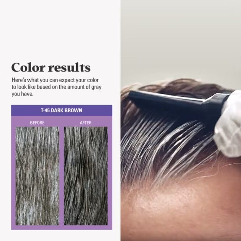 Men's Gray Hair Color Kit with Comb Applicator - Light Brown T-25