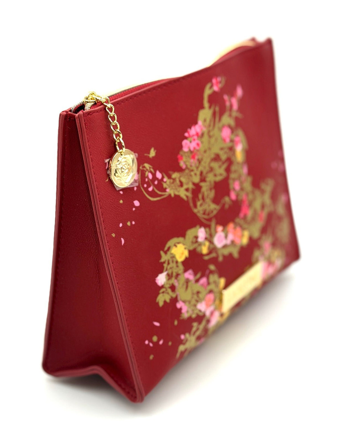 2 Pcs Red Faux Leather Dragon Cosmetic Makeup Zipper Bags