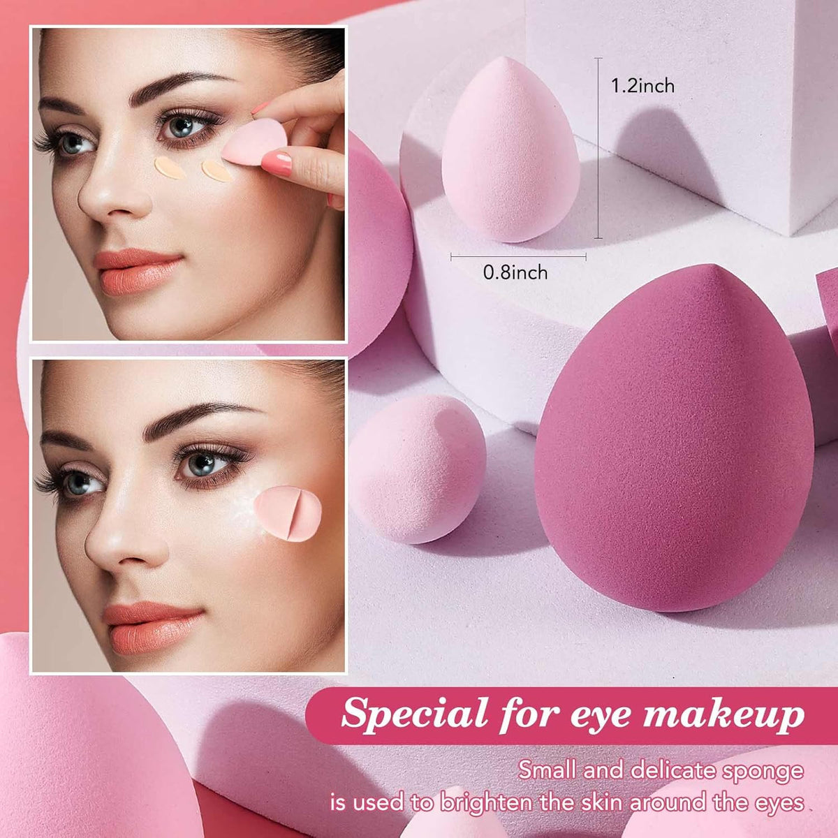 14PCS Makeup Sponge Set for Flawless Foundation Blending - Sensitive Skin Friendly