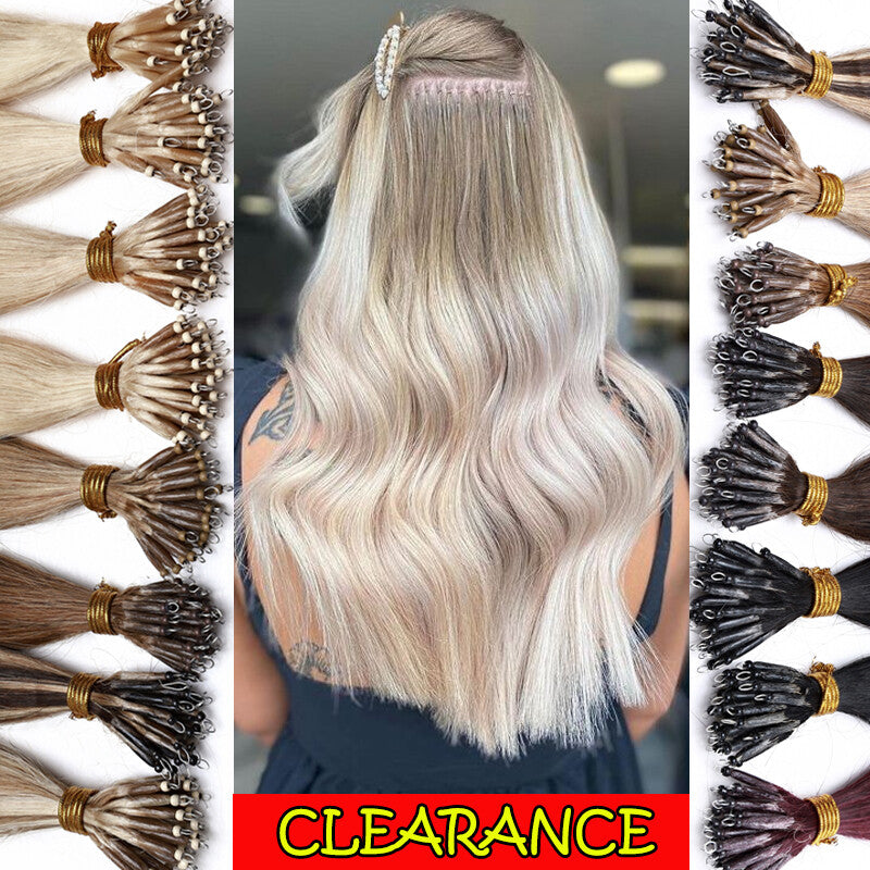 100g Nano Ring Hair Extensions - Real Human Hair, Micro Beads, Balayage Options