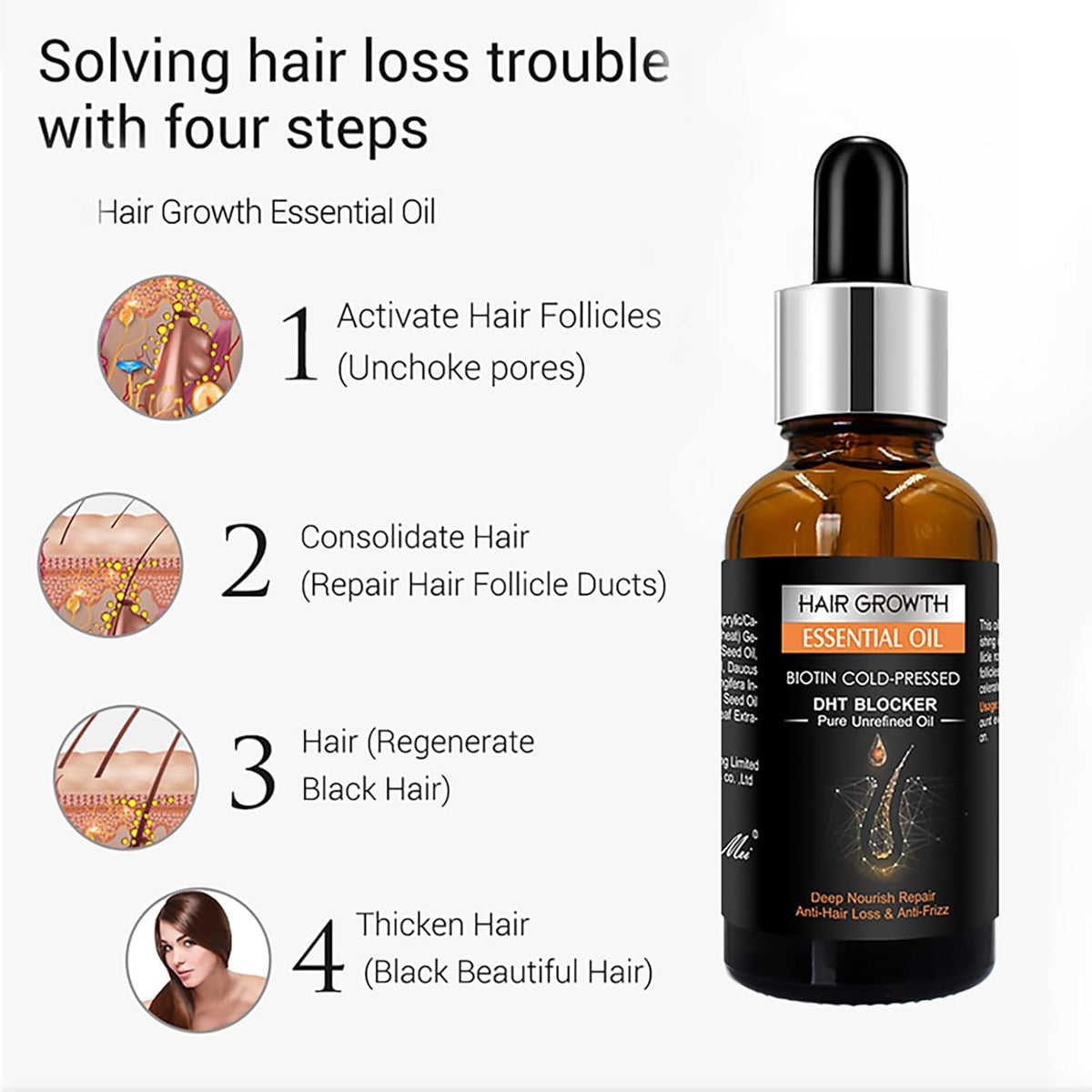 Hair Growth Essential Oil Set for Hair Loss & Scalp Nourishment - Natural Therapy