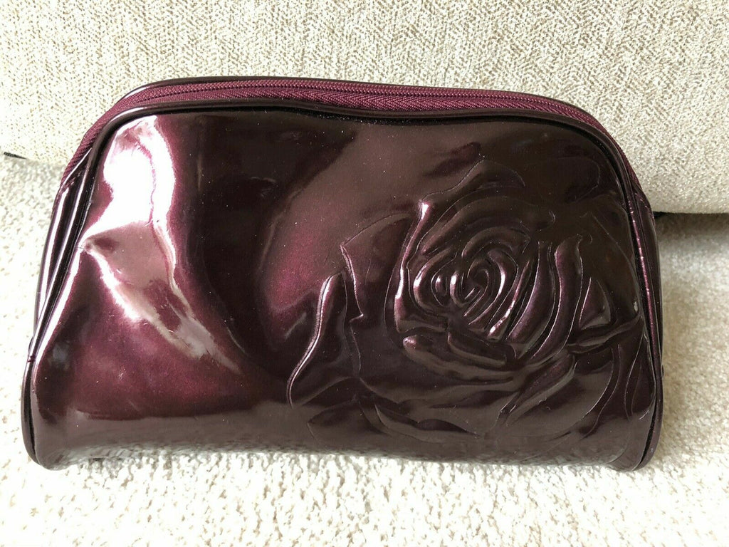 Luxury Clutch Bag for Makeup and Cosmetics with Rose Accent - Compact Purse