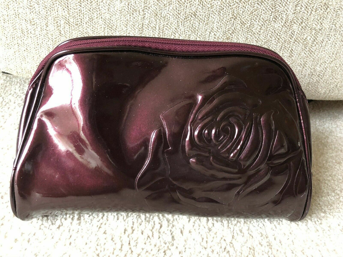 Luxury Clutch Bag for Makeup and Cosmetics with Rose Accent - Compact Purse