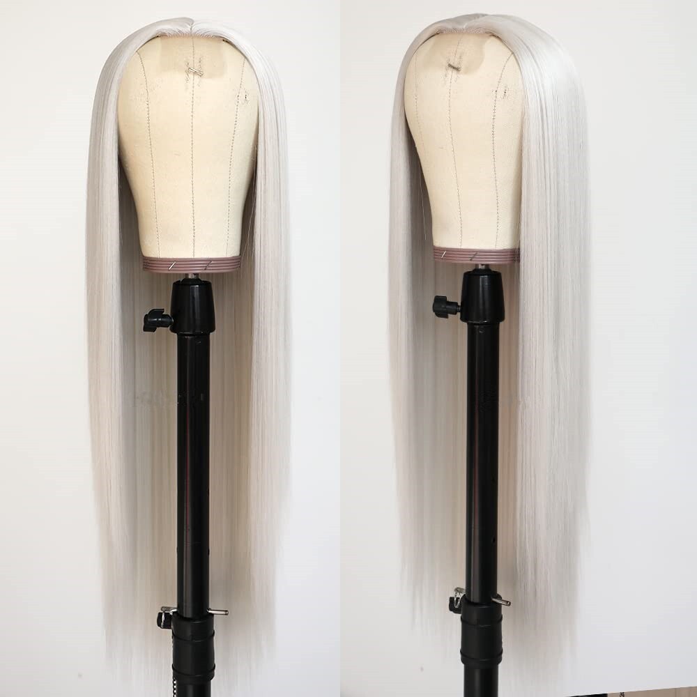 Women Long Lace Front Wigs Straight Synthetic Hair Heat Resistant 180% Density