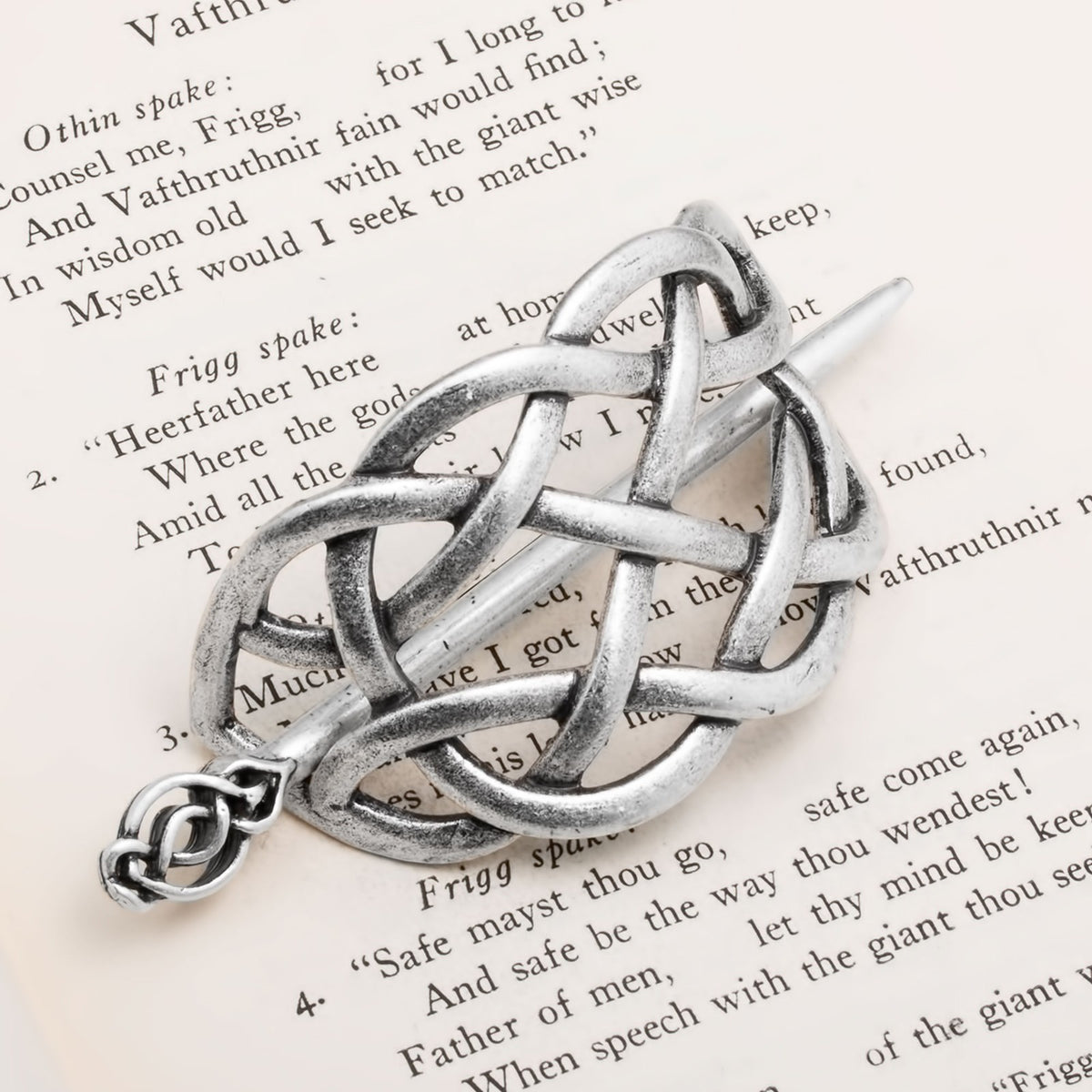 Silver Celtic Infinity Knot Hair Pin - Viking Style Hair Accessory