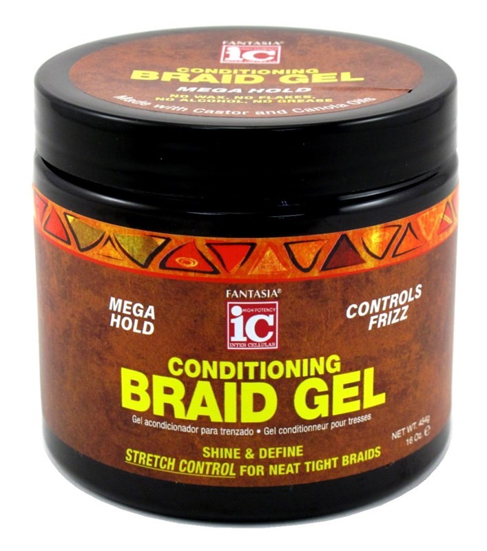(3 Pack) Hair Braid Gel Conditioning - 16oz for Neat, Shiny Braids, No Flakes or Frizz Control