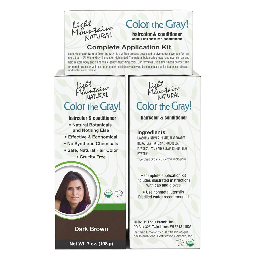 Natural Hair Color & Conditioner Dark Brown 7 oz Pack of 4 - Plant-Based