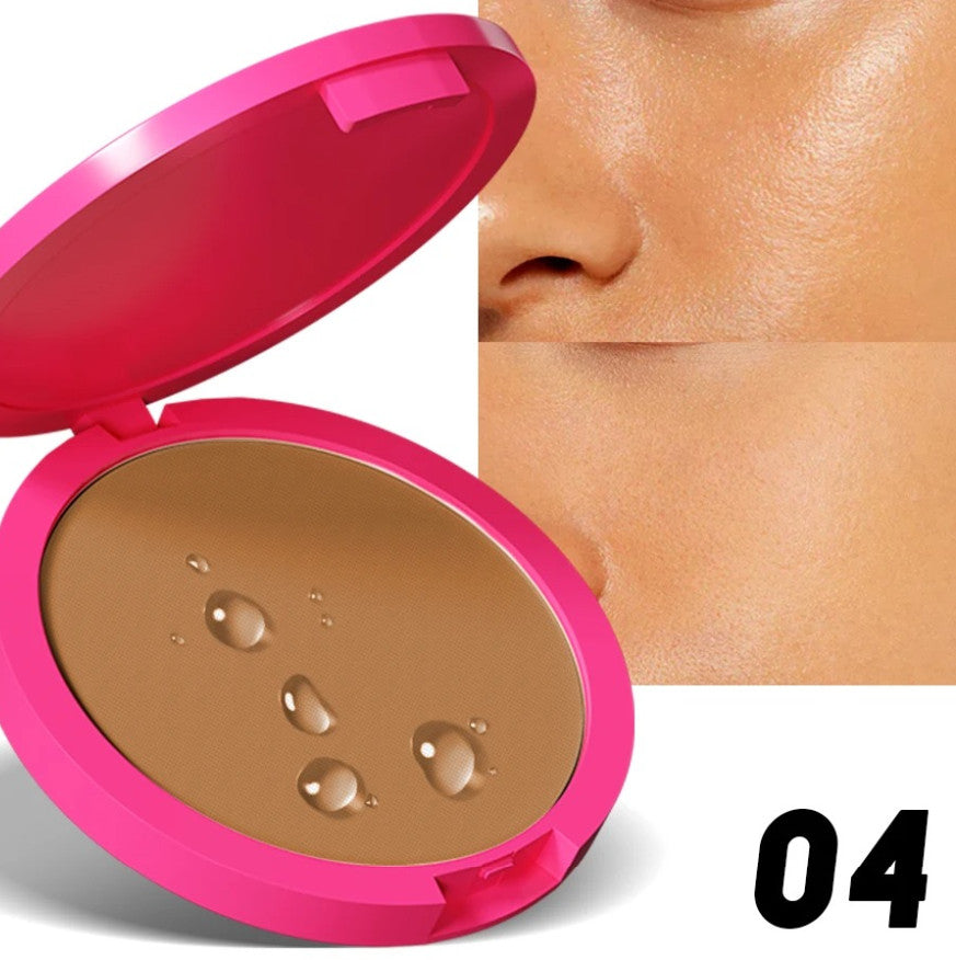 Matte Pressed Powder Foundation Oil Control Makeup Compact - Natural Finish