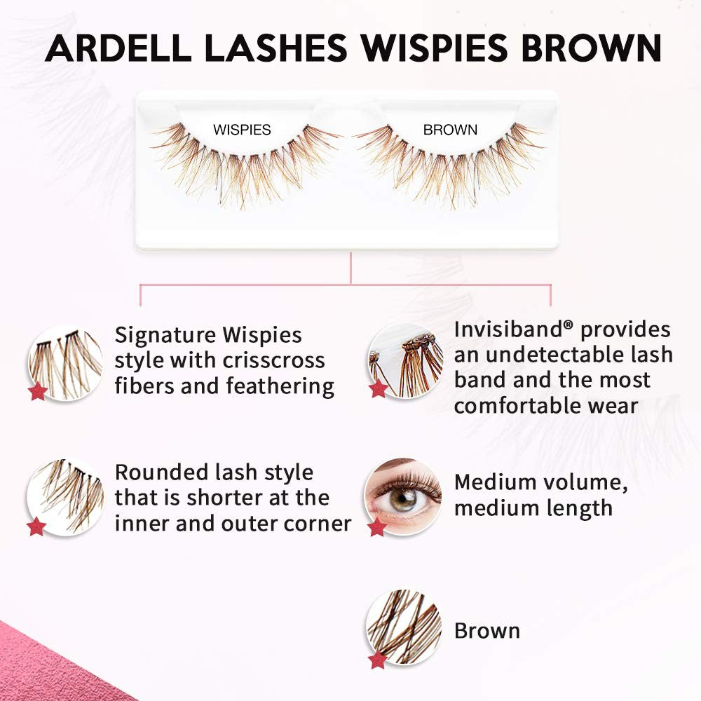 Ardell Wispies Brown False Eyelashes 1 Pcs (Pack of 4)