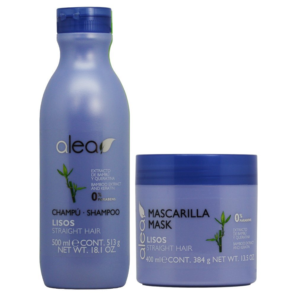Alea Straight Hair Shampoo and Mask Set with Keratin & Bamboo Extract