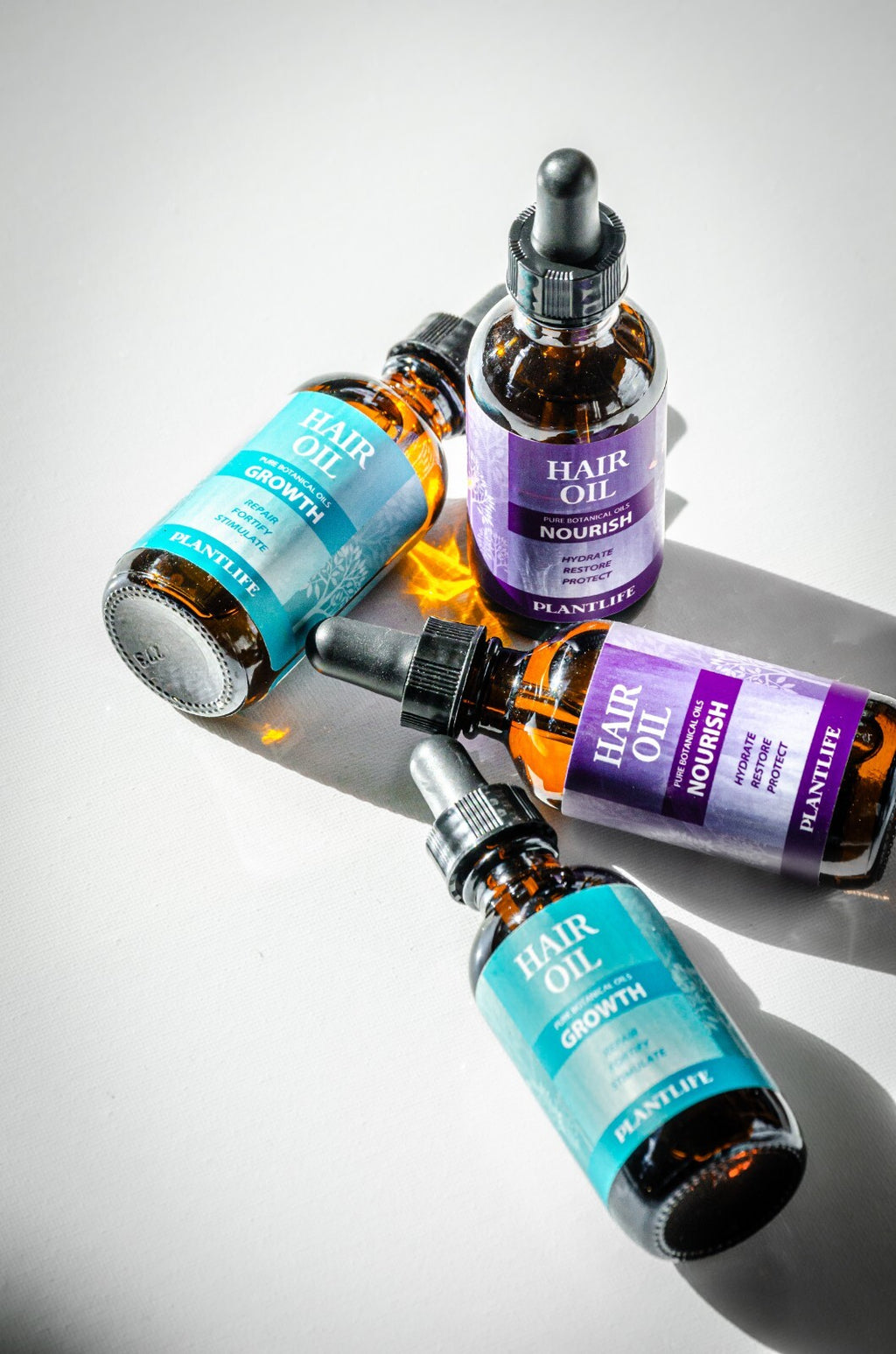 Plantlife Natural Hair Oils for Growth & Nourishment - Organic Botanical Blend
