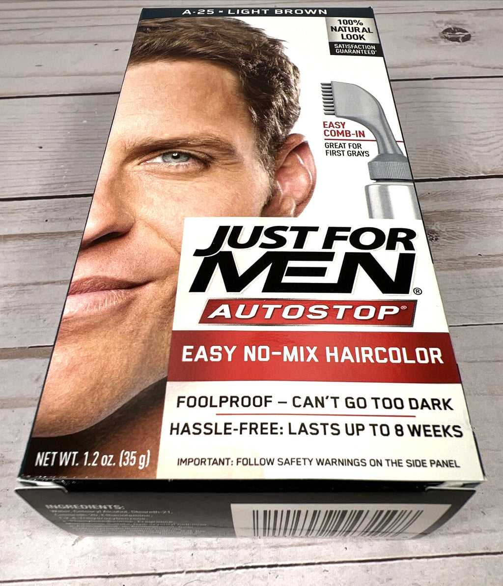 Just For Men Light Brown Hair Color Kit 3-Pack No-Mix AutoStop Easy Application