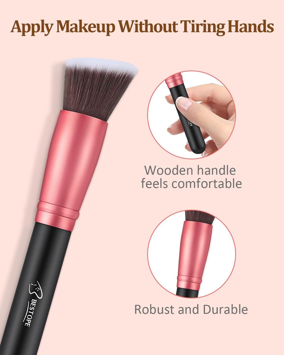 16-Piece Makeup Brush Set with Blending and Foundation Brushes