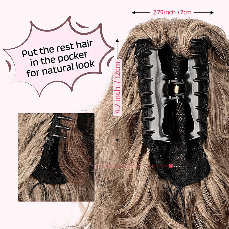 Short Claw Clip-In Ponytail Extension - Curly & Bendable 12 Inch Hair Accessory