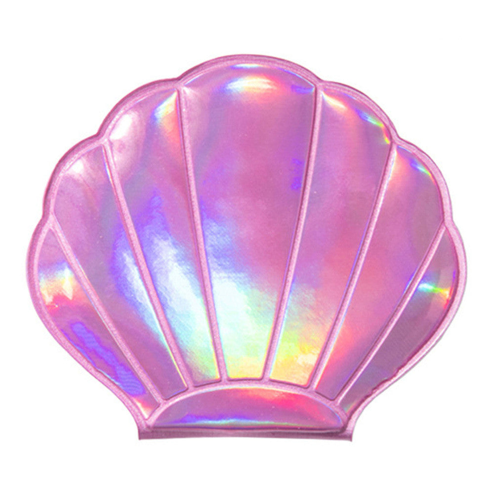 Seashell Shape Double-Sided Travel Cosmetic Mirror - Portable & Stylish