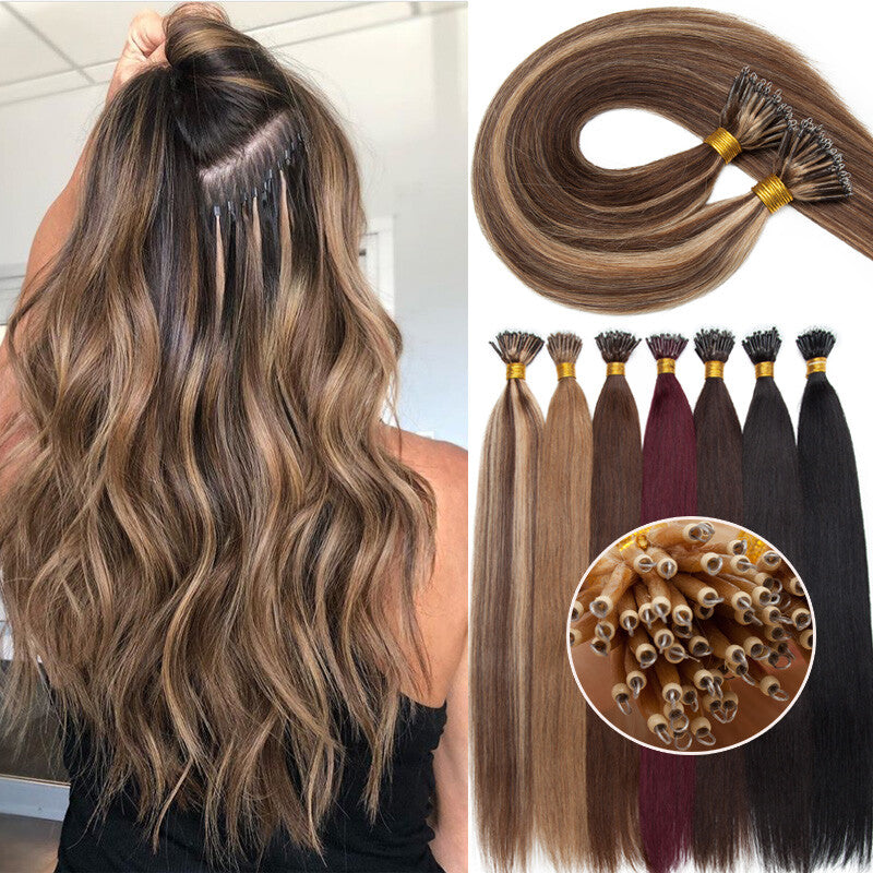 Thick Nano Ring Hair Extensions - 100% Human Hair, Microlink, Ombre