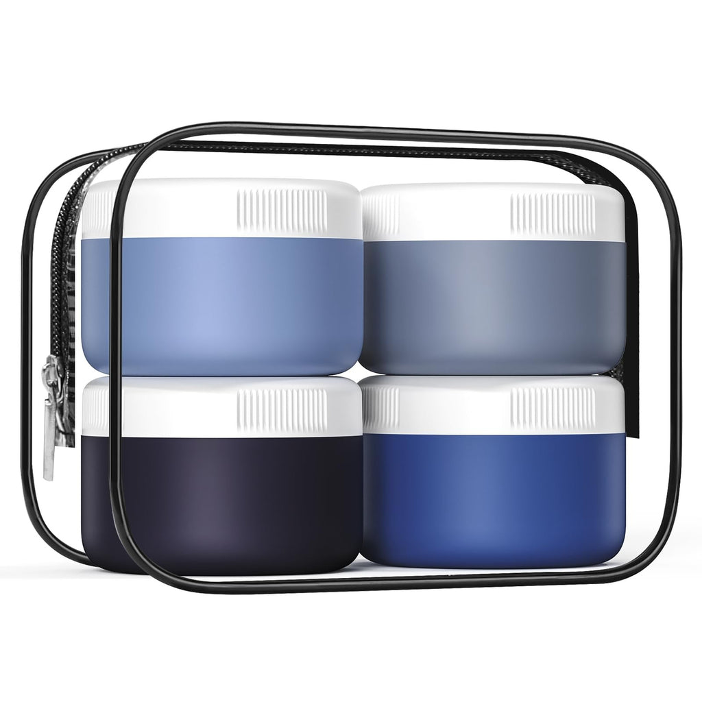 Travel 4 Pack 2oz Silicone Cream Jars - Leakproof TSA Containers