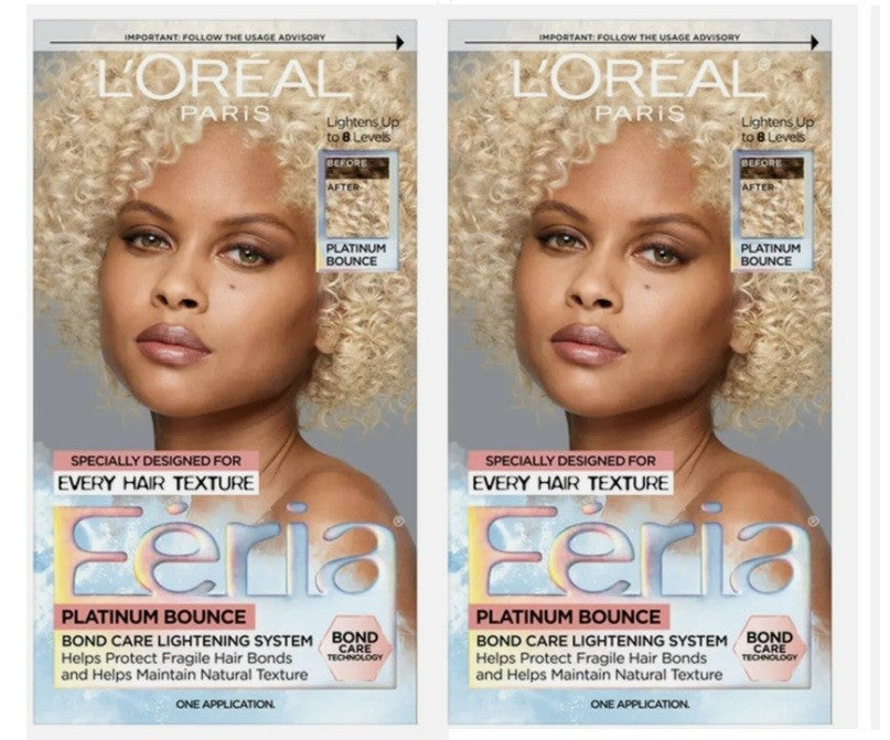 (Pack of 2) Loreal Feria Bond Care Hair Treatment for All Textures - Platinum Bounce