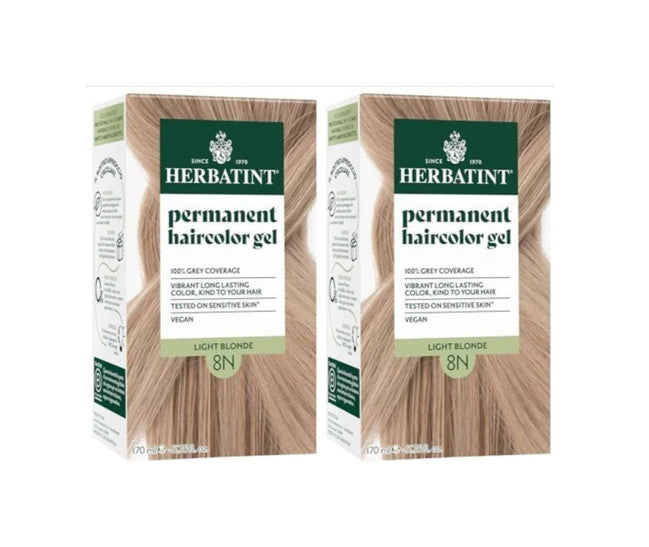 Herbatint Light Blonde Permanent Hair Color Gel 8N - Natural Herbal Formula