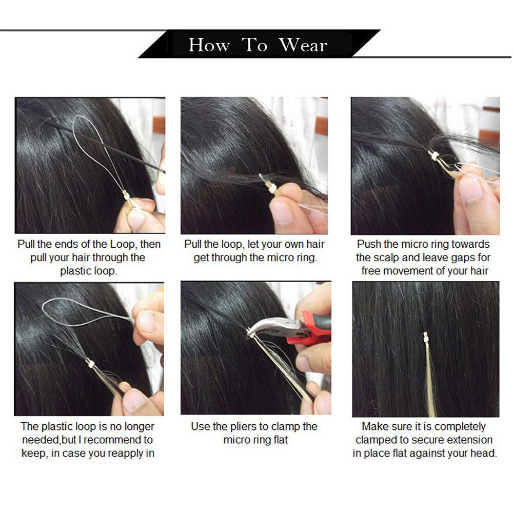 Remy Human Hair Extensions Beads - Micro Loop Looping Hair Wefts 150g