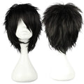 Short Black Spiky Fluffy Heat-Resistant Synthetic Cosplay Wig - Emo Style