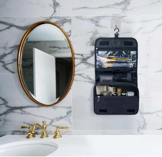 Large Waterproof Travel Toiletry Bag with Hanging Organizer for Men Women