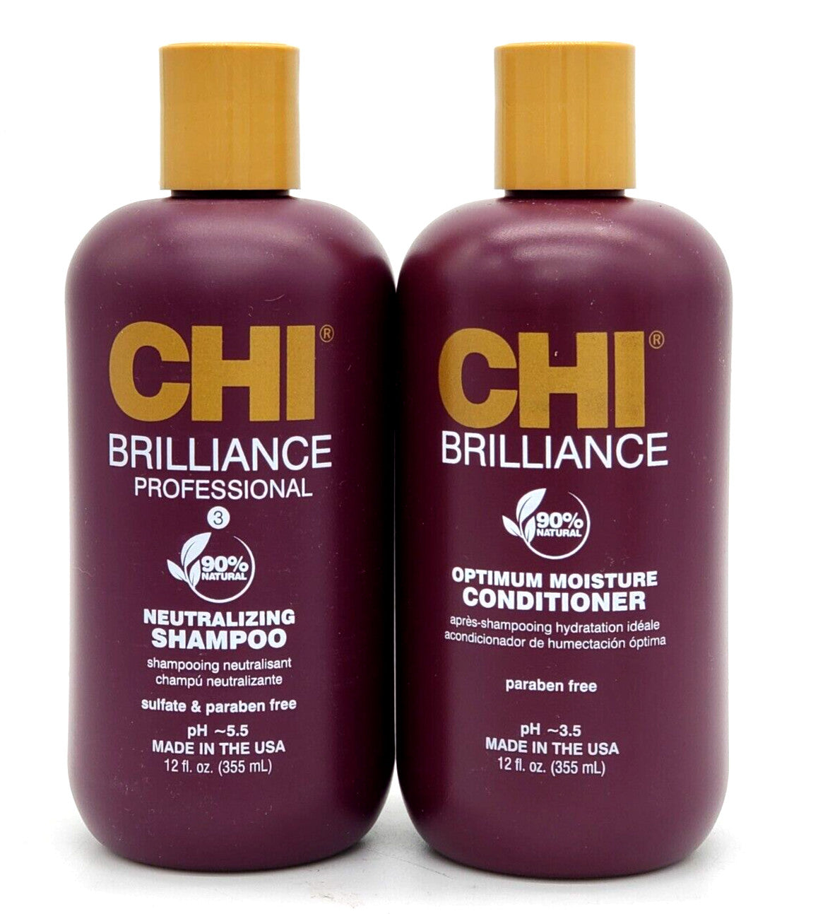 CHI Deep Brilliance Neutralizing Shampoo & Moisture Conditioner Set 12oz
