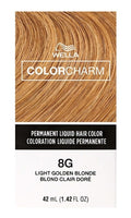 (3 Pack) Wella Color Charm Liquid Hair Color 8G/0841 Light Golden Blonde - Long Lasting, Fade Resistant