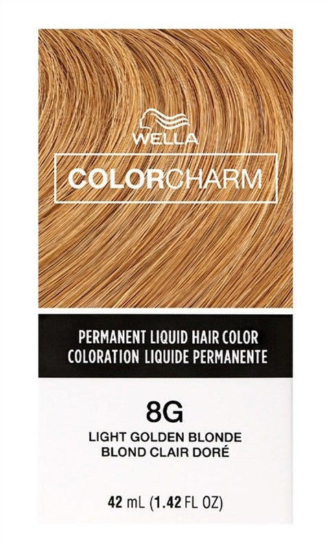 (3 Pack) Wella Color Charm Liquid Hair Color 8G/0841 Light Golden Blonde - Long Lasting, Fade Resistant