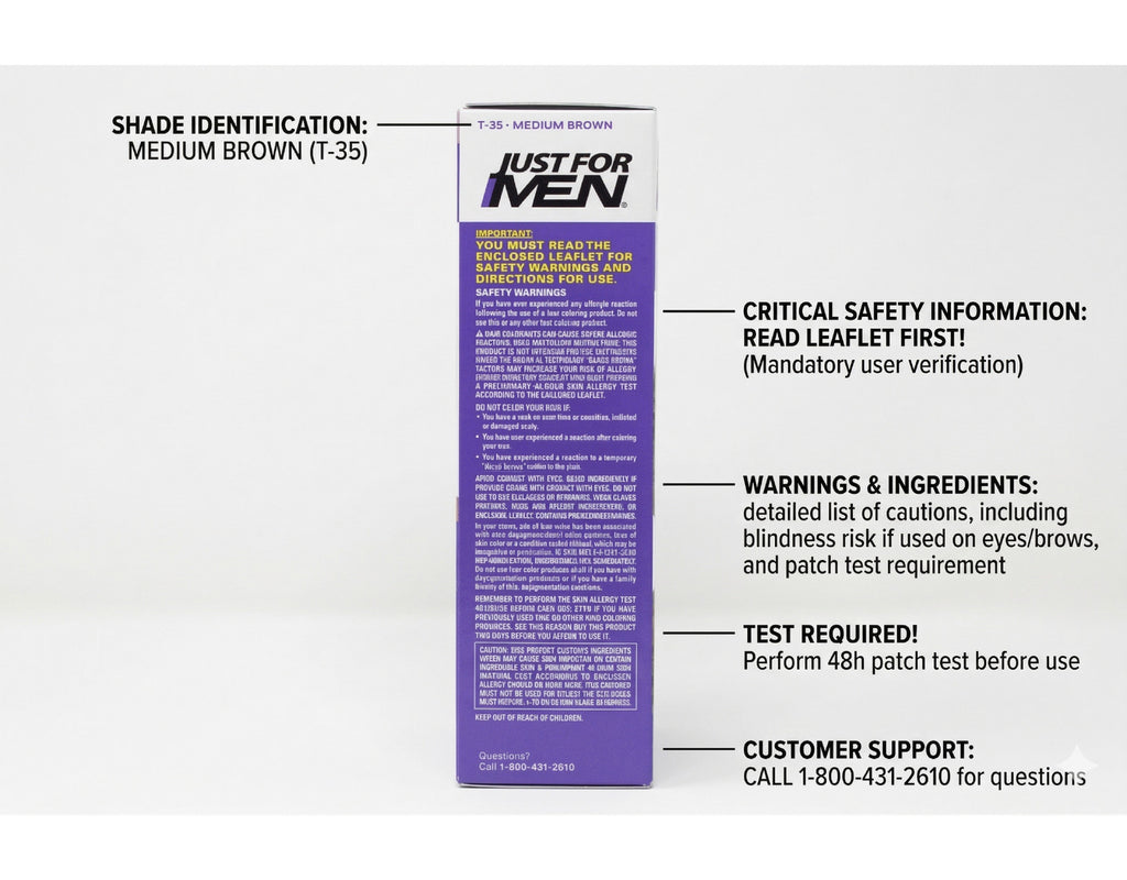 Gray Hair Color Kit - Natural Gray Touch-up for Men, Medium Brown