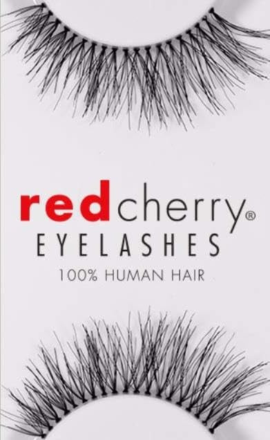 False Eyelashes #217 Full Set - 100% Human Hair, Black, 6 Pairs