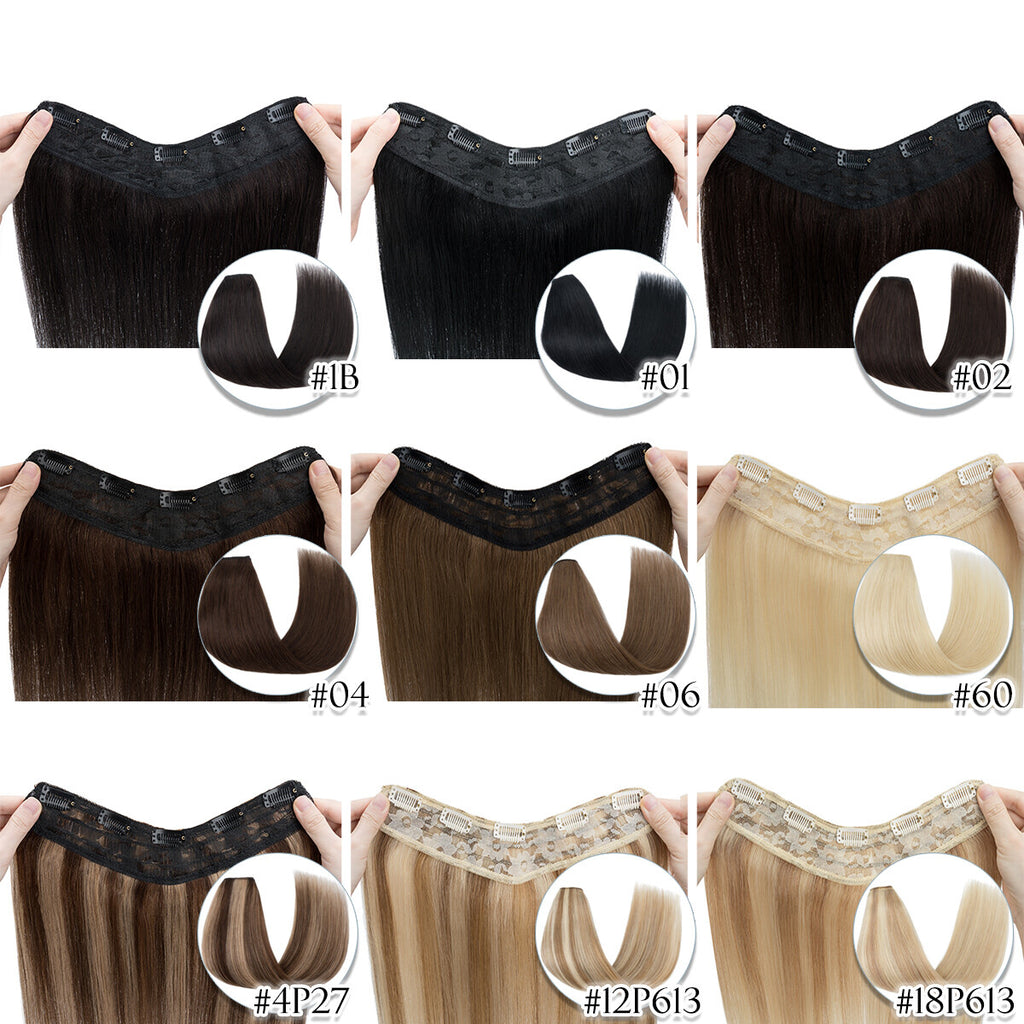 Clip-In Hair Extensions 100% Human Remy Hair Full Head V-Shape Long Styles