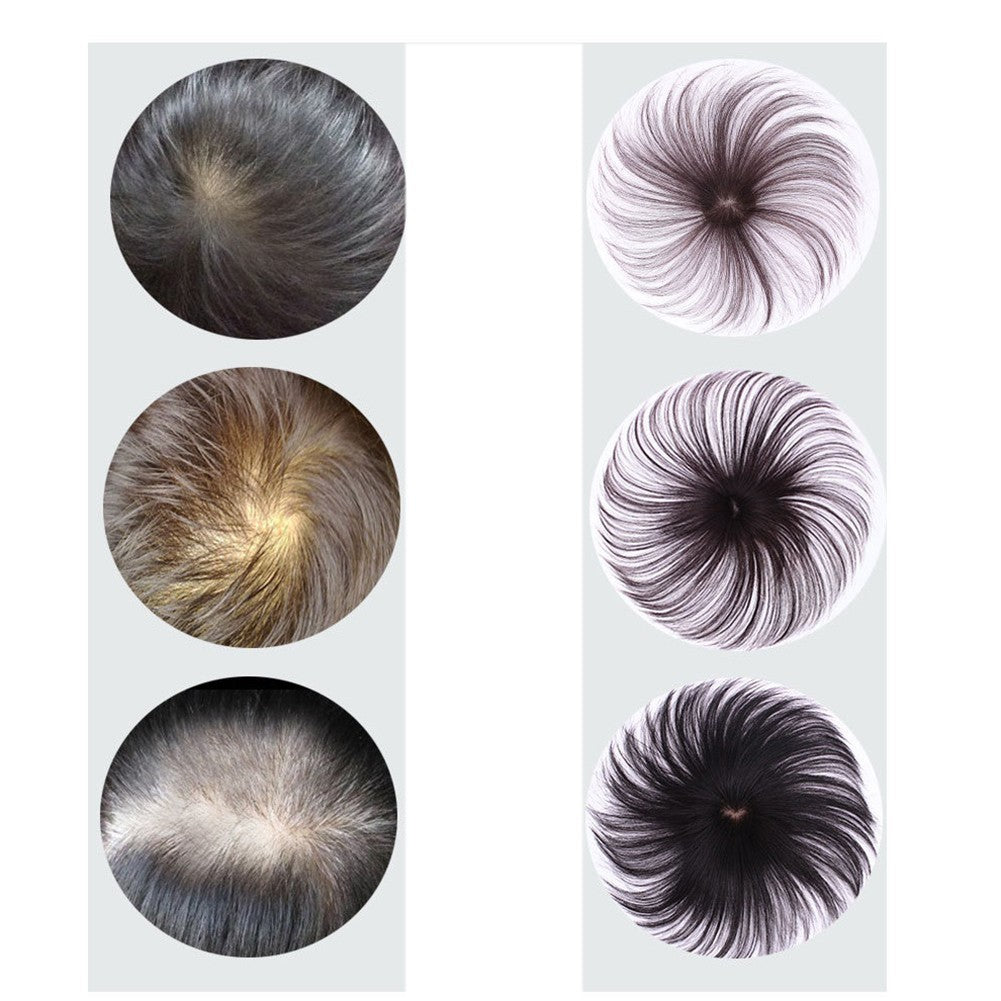 Silk Base Clip-In Human Hair Topper for Thinning Hair - Remy Straight 4-6 Inch