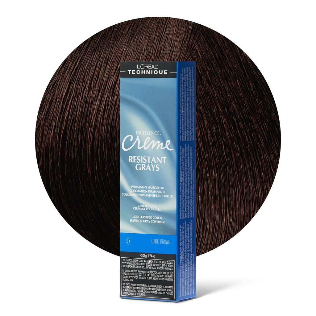Dark Brown Hair Color Cream for Gray Coverage - Resists Resistance
