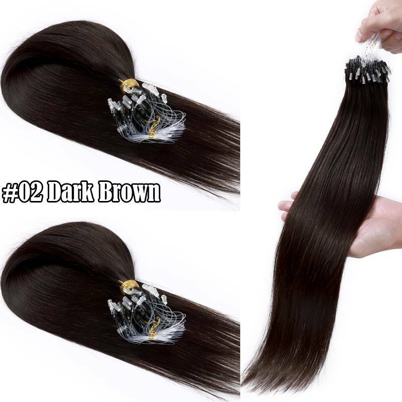 Human Hair Extensions Micro Loop Nano Beads Full Head - Multiple Colors & Lengths
