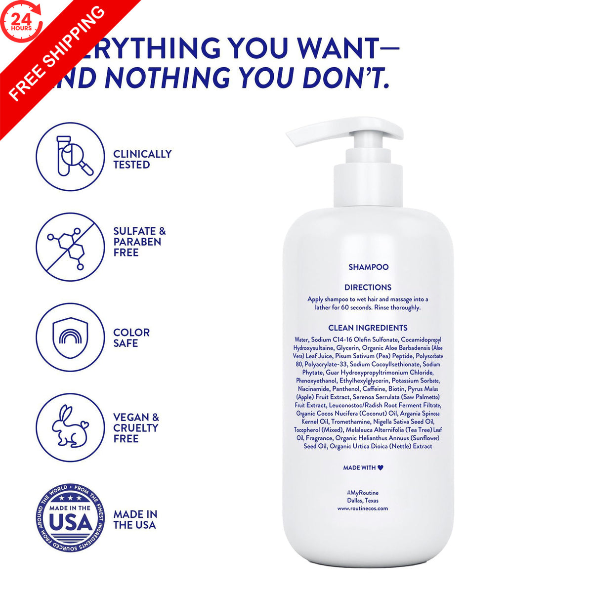 Anti-Thinning Hair Shampoo - Sulfate-Free, Color Safe, 14 Fl Oz