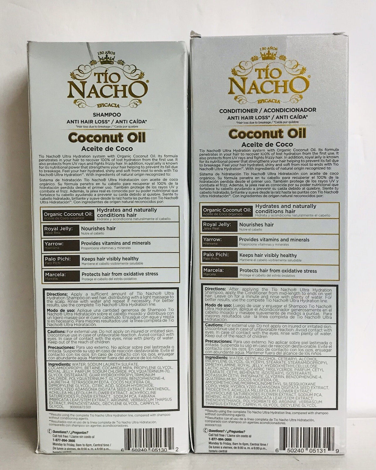 Coconut Oil Shampoo & Conditioner Set with Royal Jelly - Ultra Hydration