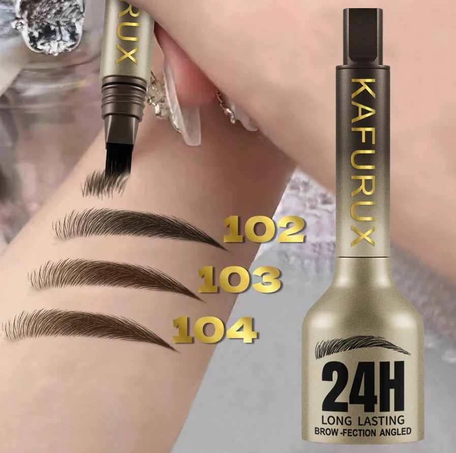 Waterproof 3D Eyebrow Pencil with Hair-Like Stroke Brush for Natural Definition