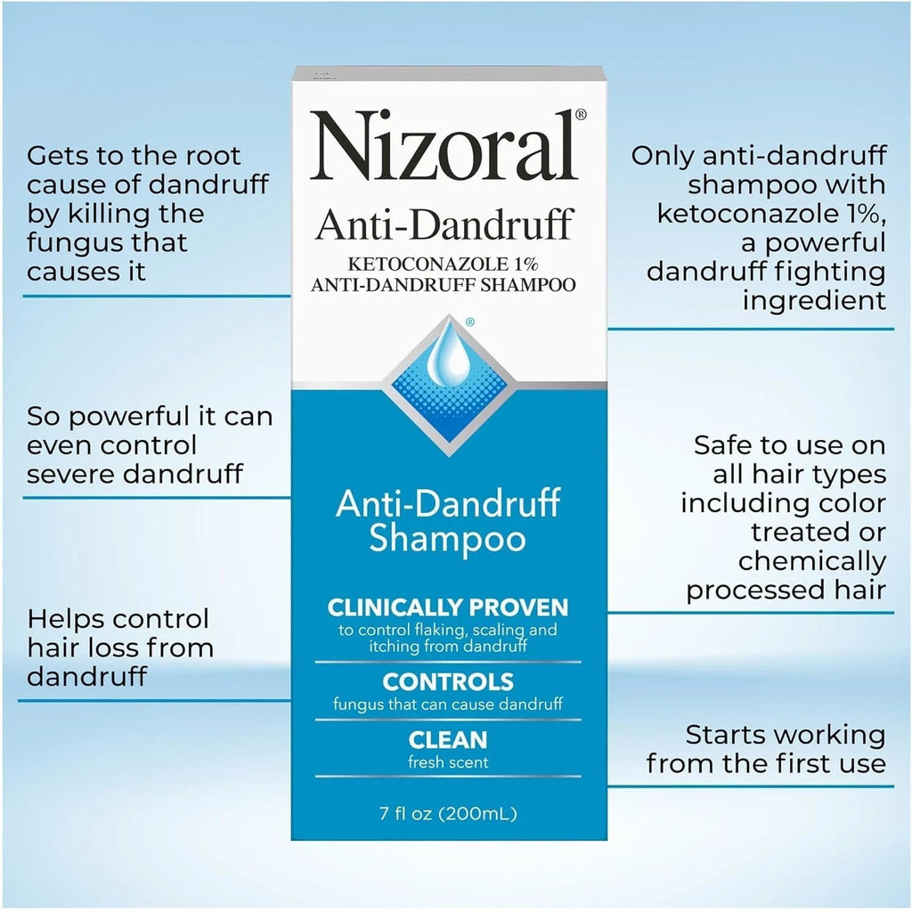 Anti-Dandruff Shampoo with Ketoconazole 1% for Severe Flaking - 7oz