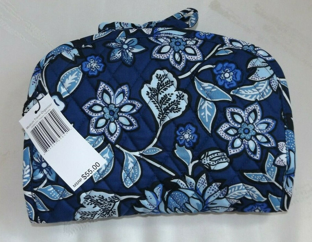 Medium Travel Cosmetic Organizer Case - Tropics Tapestry Navy