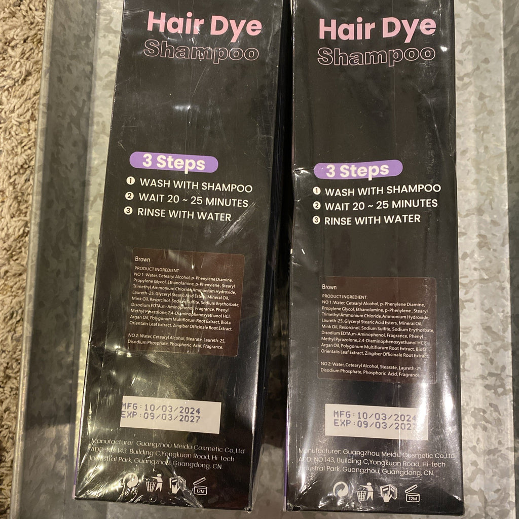 Brown Hair Dye Shampoo with Coconut Oil 3-in-1 Herbal Color 16.9 oz. 2 Pack